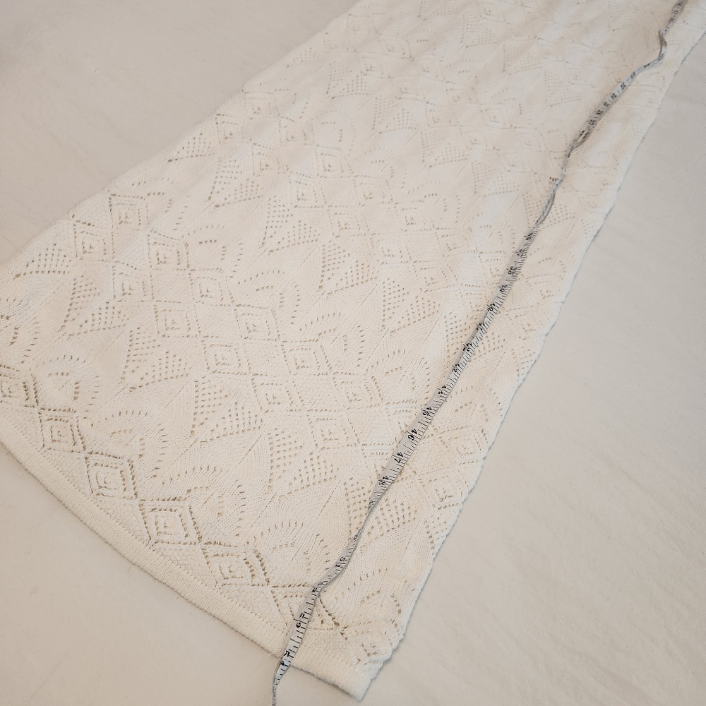 Z Supply Mallorca Crochet Midi Dress Tank White Cream Knit S ZD241249 Resort - Picture 11 of 16